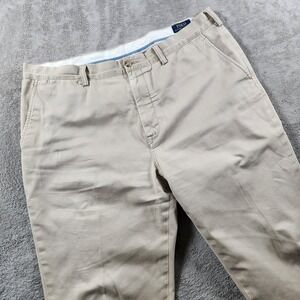 Polo Ralph Lauren Classic Cotton Twill Pants Mens 40x29 Distressed Khaki Chino